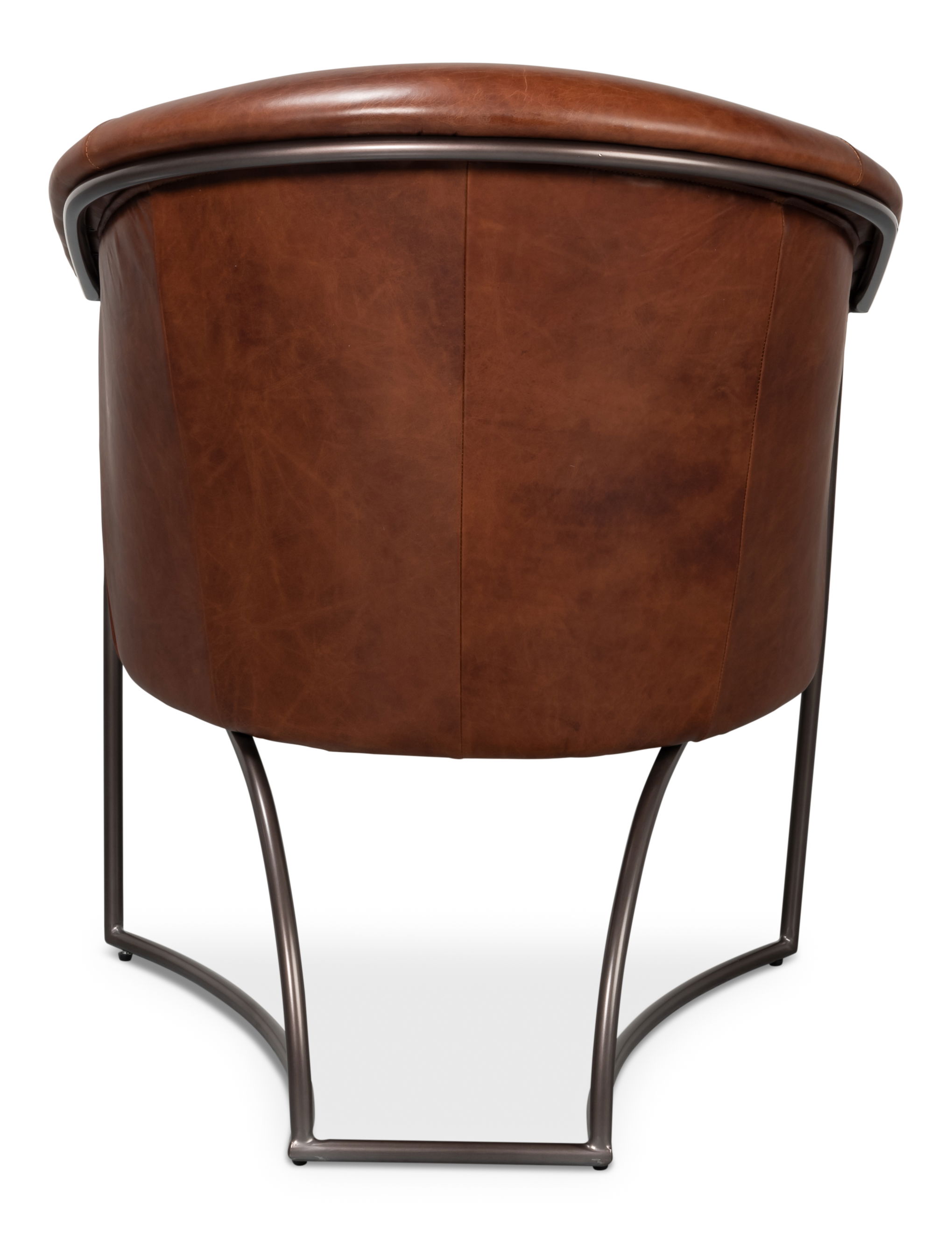 Nagel Distilled Leather Chair,Brown, Seating by Sarreid, 30" length x 33" width x 45659" height View 10