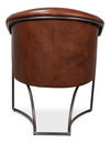 Nagel Distilled Leather Chair,Brown, Seating by Sarreid, 30" length x 33" width x 45659" height thumbnail 10