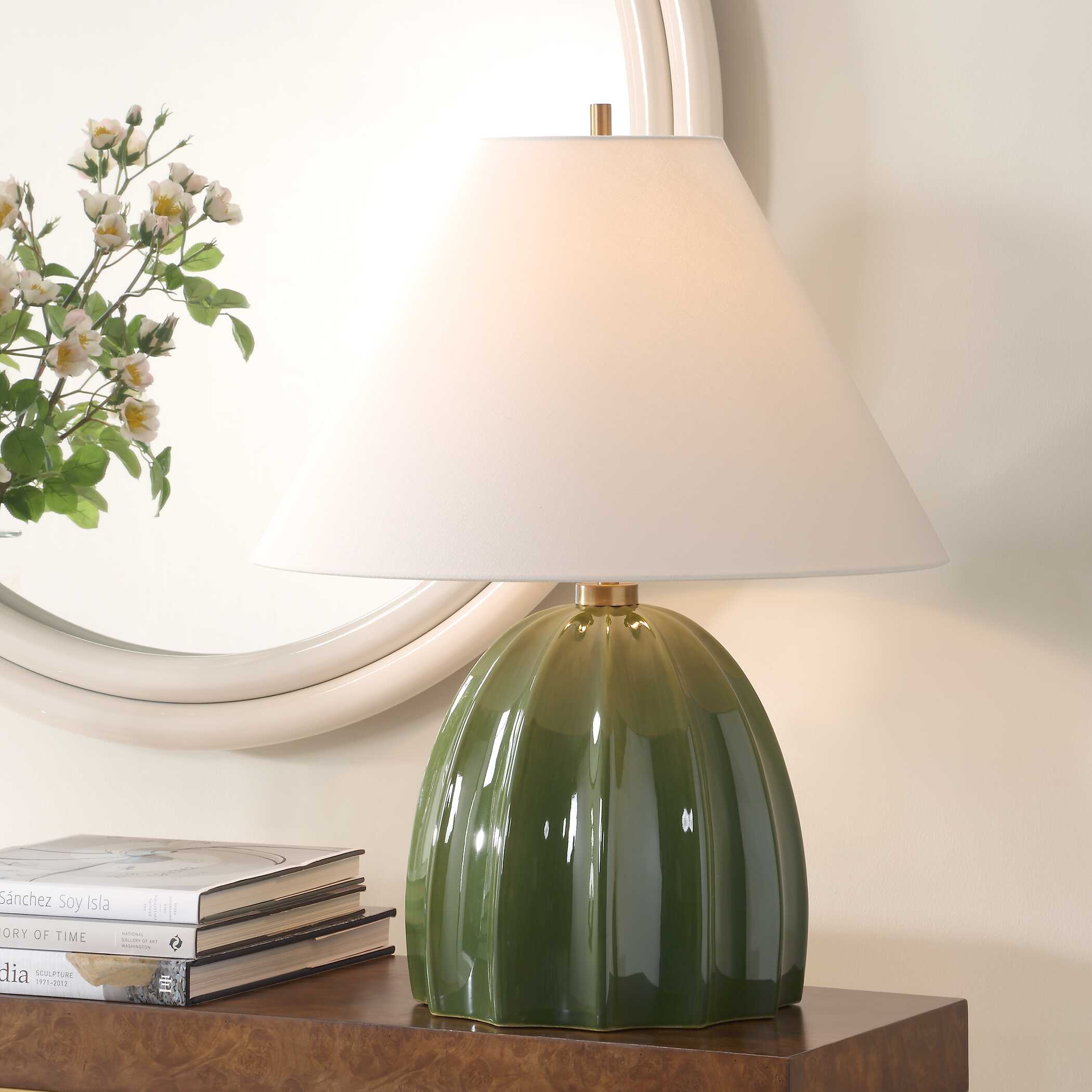 Renna Moss Green Table Lamp, by Uttermost, 20" width x 25.5" height x 20" depth View 2
