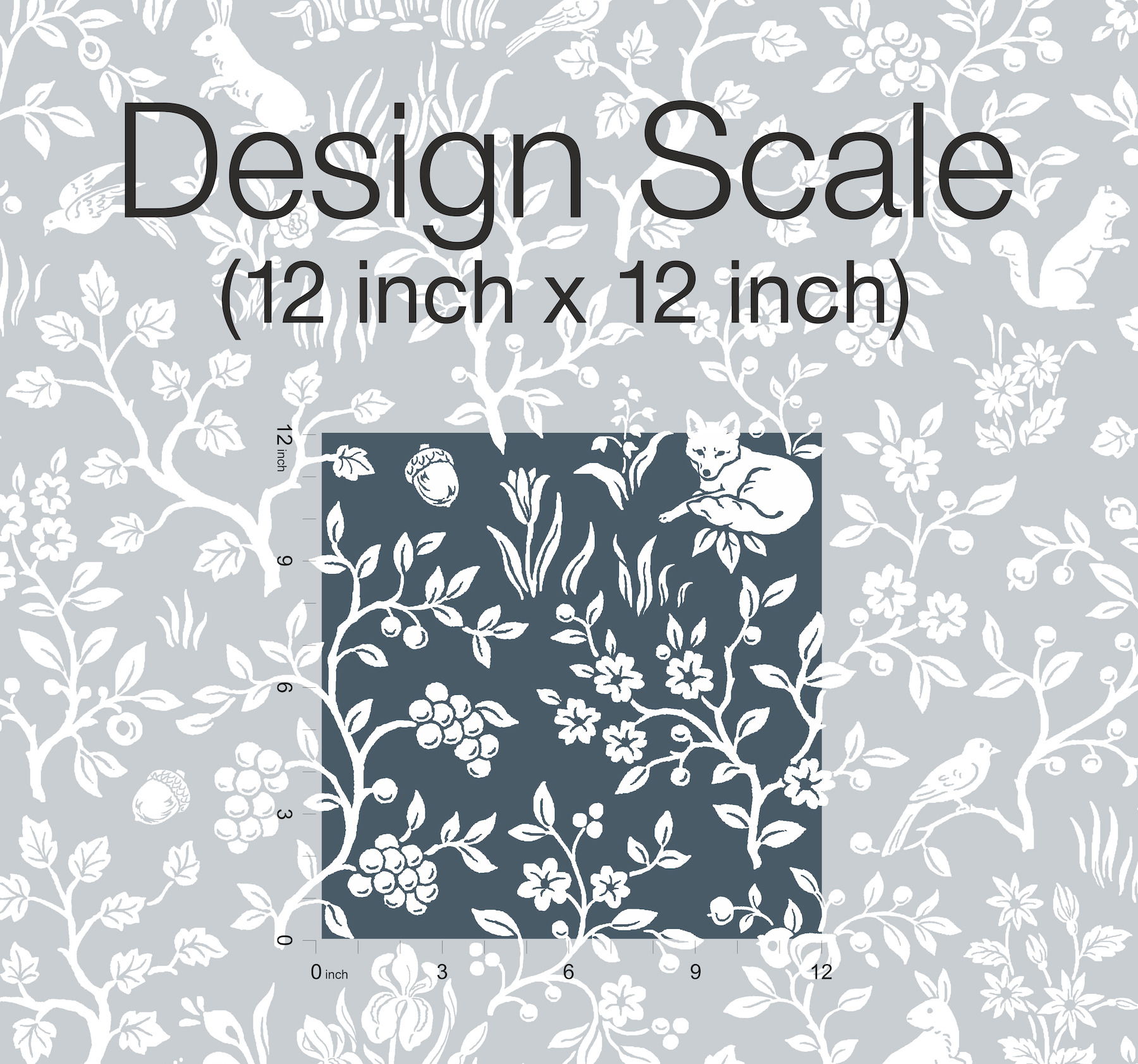 Magnolia Home Fox & Hare Navy Peel & Stick Wallpaper large image 
