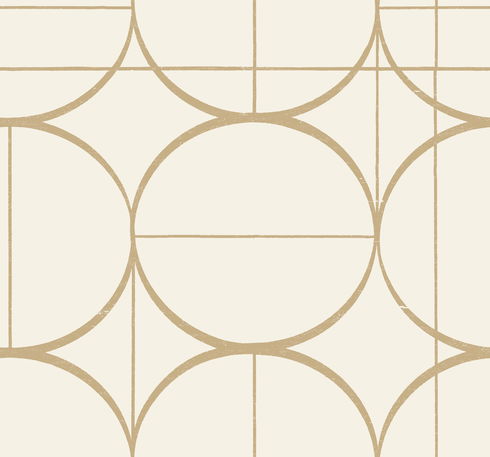 Sun Circles Cream & Gold Wallpaper