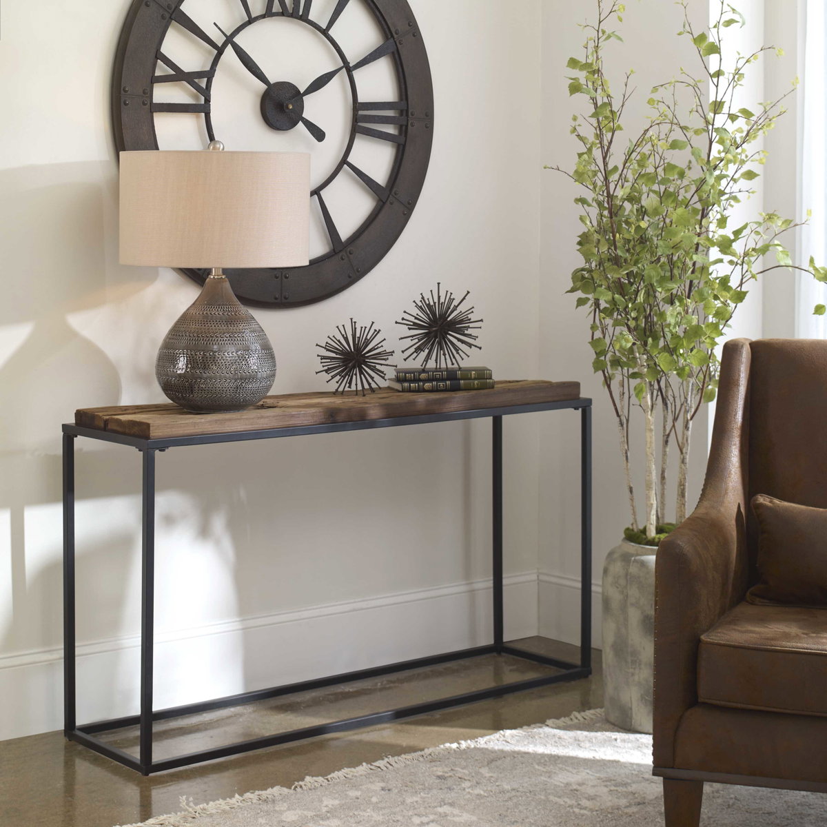 Holston Salvaged Wood Console Table, by Uttermost, 54" width x 30" height x 14" depth View 4
