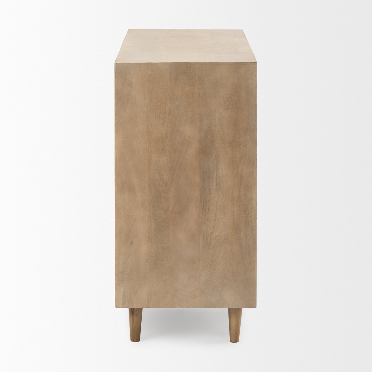 Tucker Light Brown Wood with Carved Arch Pattern 2 Door Accent Cabinet, Cabinets & Chest by Mercana, 36" length x 15" width x 30" height View 4