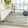 Fragment Abstract Handmade Tufted Wool Blue/Beige Area Rug thumbnail 3