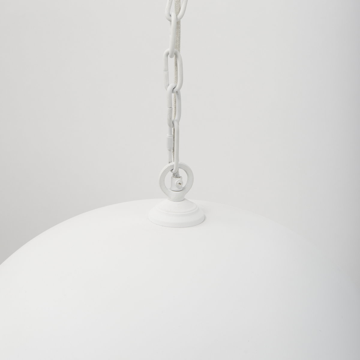 Doma 24' Round White Dome Pendant Light, by Mercana, 24" length x 24" width x 15" height View 6