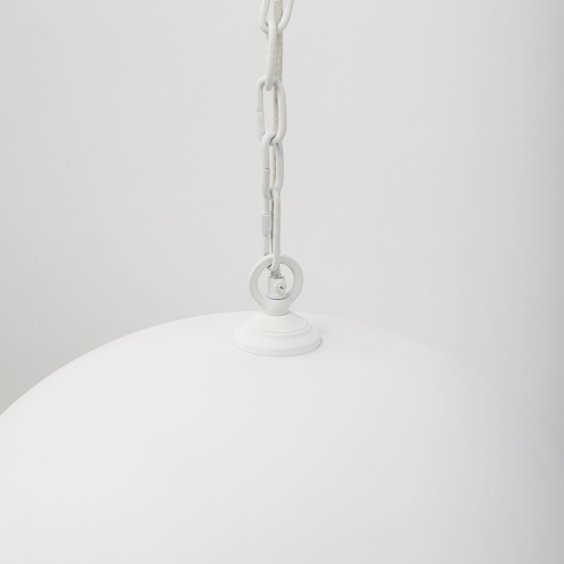 Juniper 24' Round White Dome Pendant Light, by Mercana, 24" length x 24" width x 15" height View 6