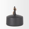 Quincy Large Matte Black Metal Decorative Bell Object, Decorative Object by Mercana, 7" length x 7" width x 7.75" height thumbnail 5