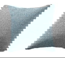 Online Designer Bedroom Faye Linen Textured Pillow & Down Feather Insert Bundle, 20" x 20", Light Chambray