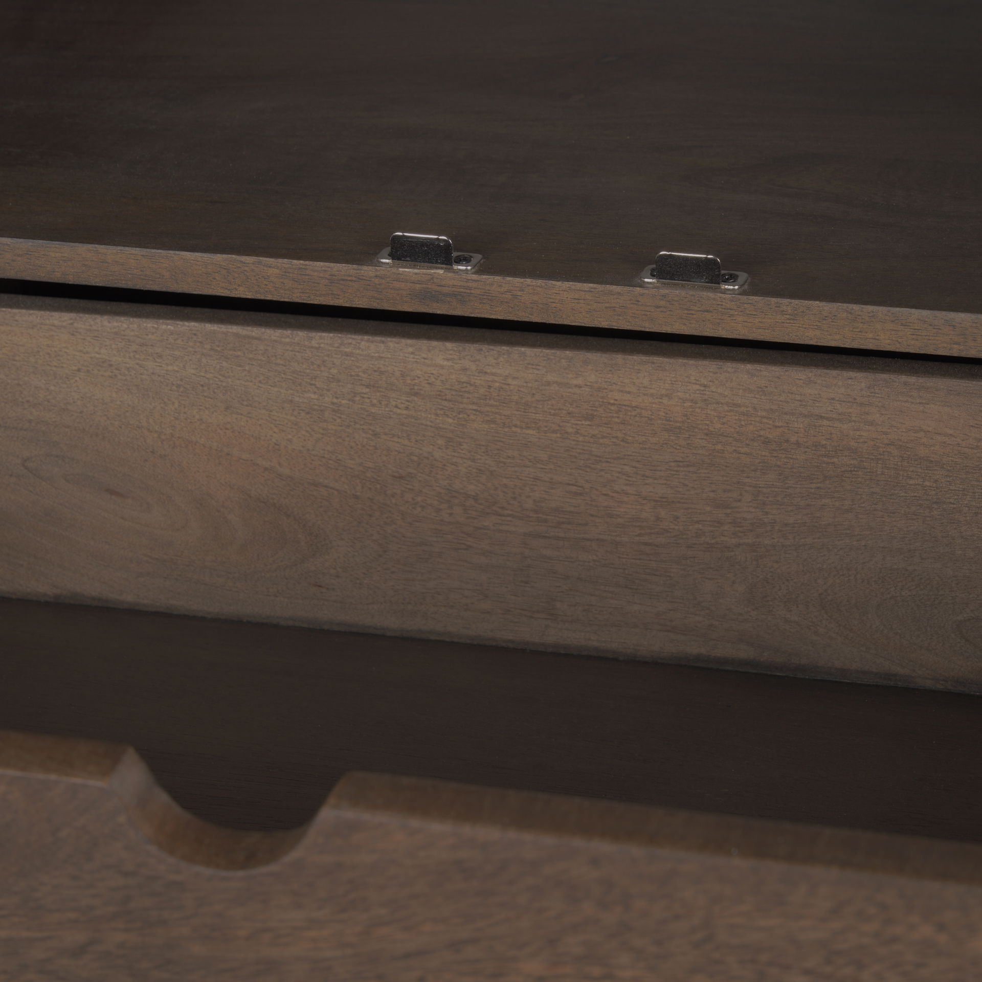 Wallen Solid Dark Brown Wood Curio Cabinet, Cabinets & Sideboard by Mercana, 40" length x 20" width x 70" height View 11