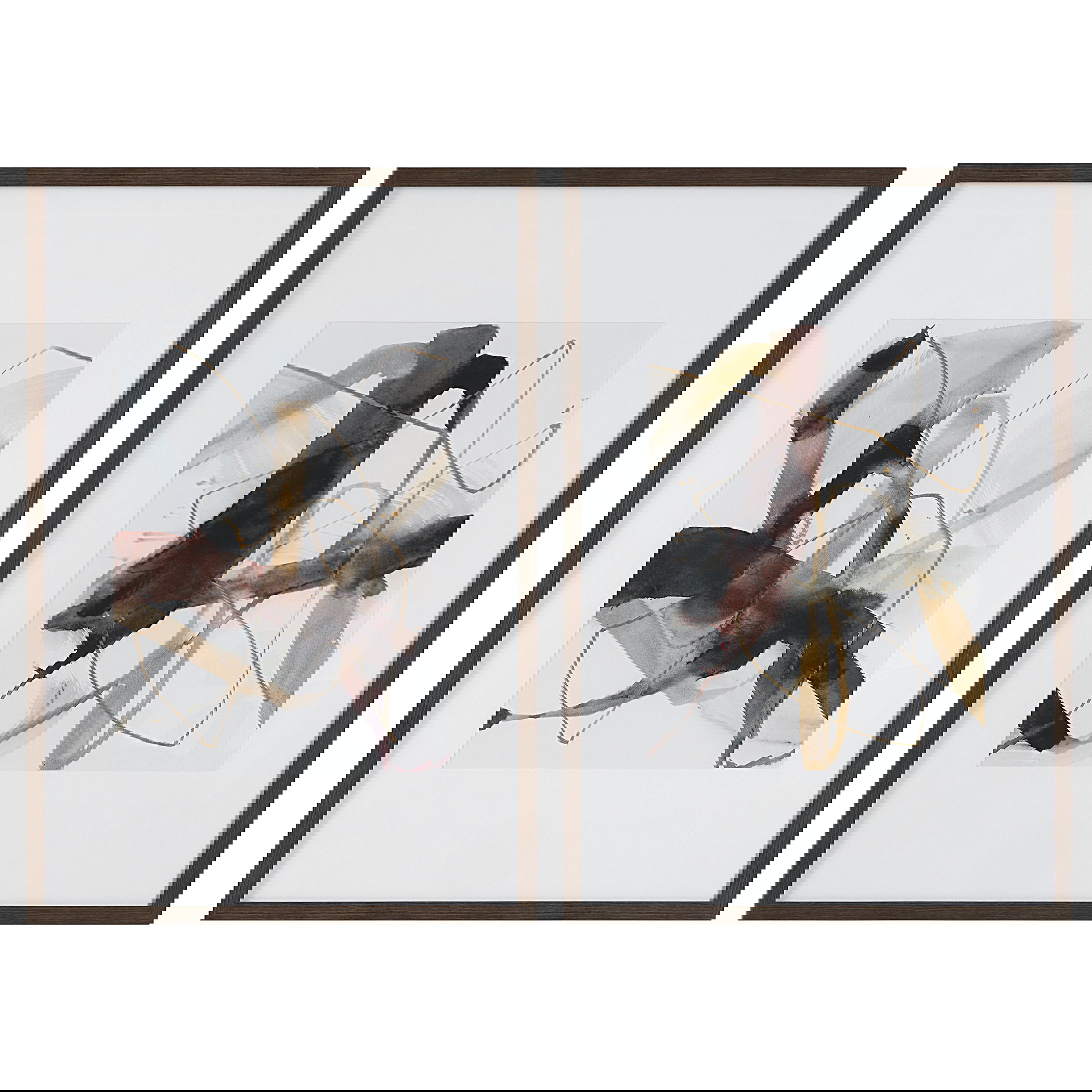 Burgundy Interjection Abstract Prints Set/2, Painting by Uttermost, 26.5" width x 39.5" height x 2.12" depth View 1