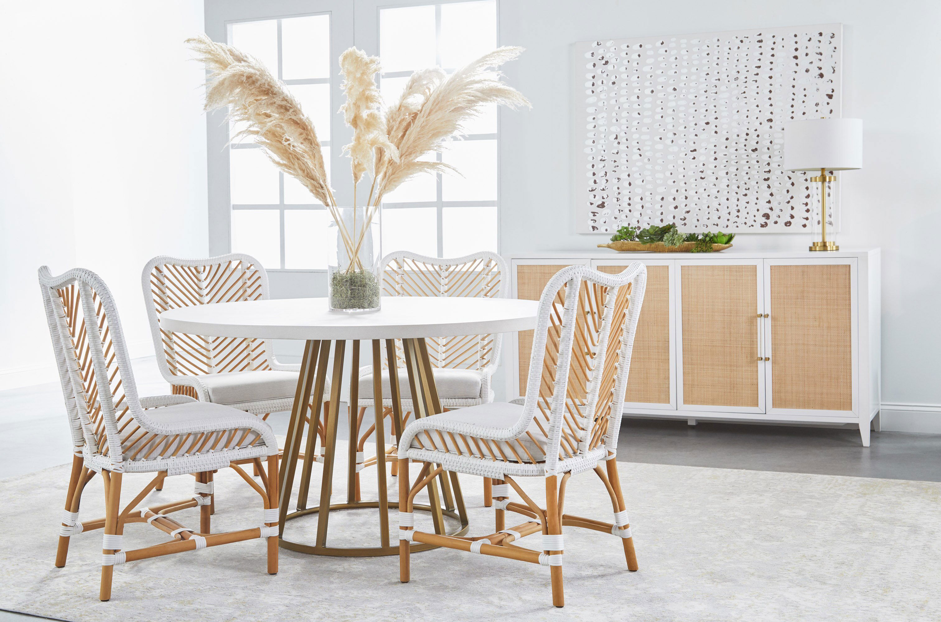Turino 54' Round Dining Table Concrete Top large image 