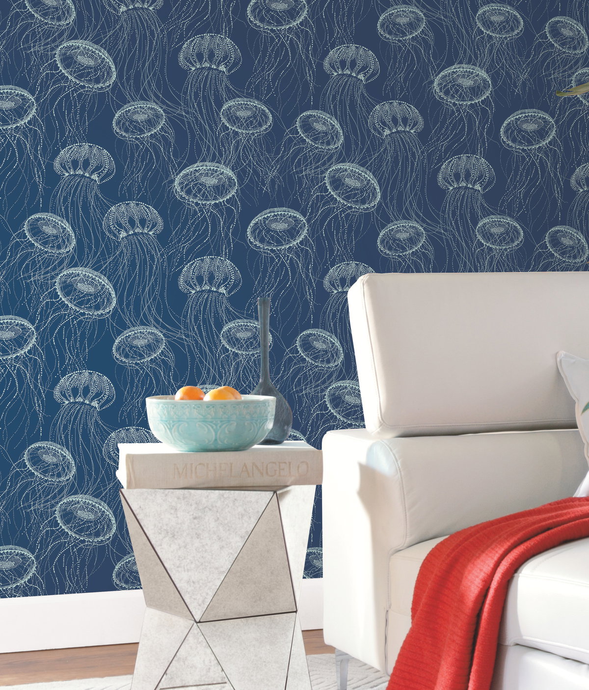 Atolla Blue Wallpaper, by York Wall, 27' length x 2'3" width x 0.02" depth View 2