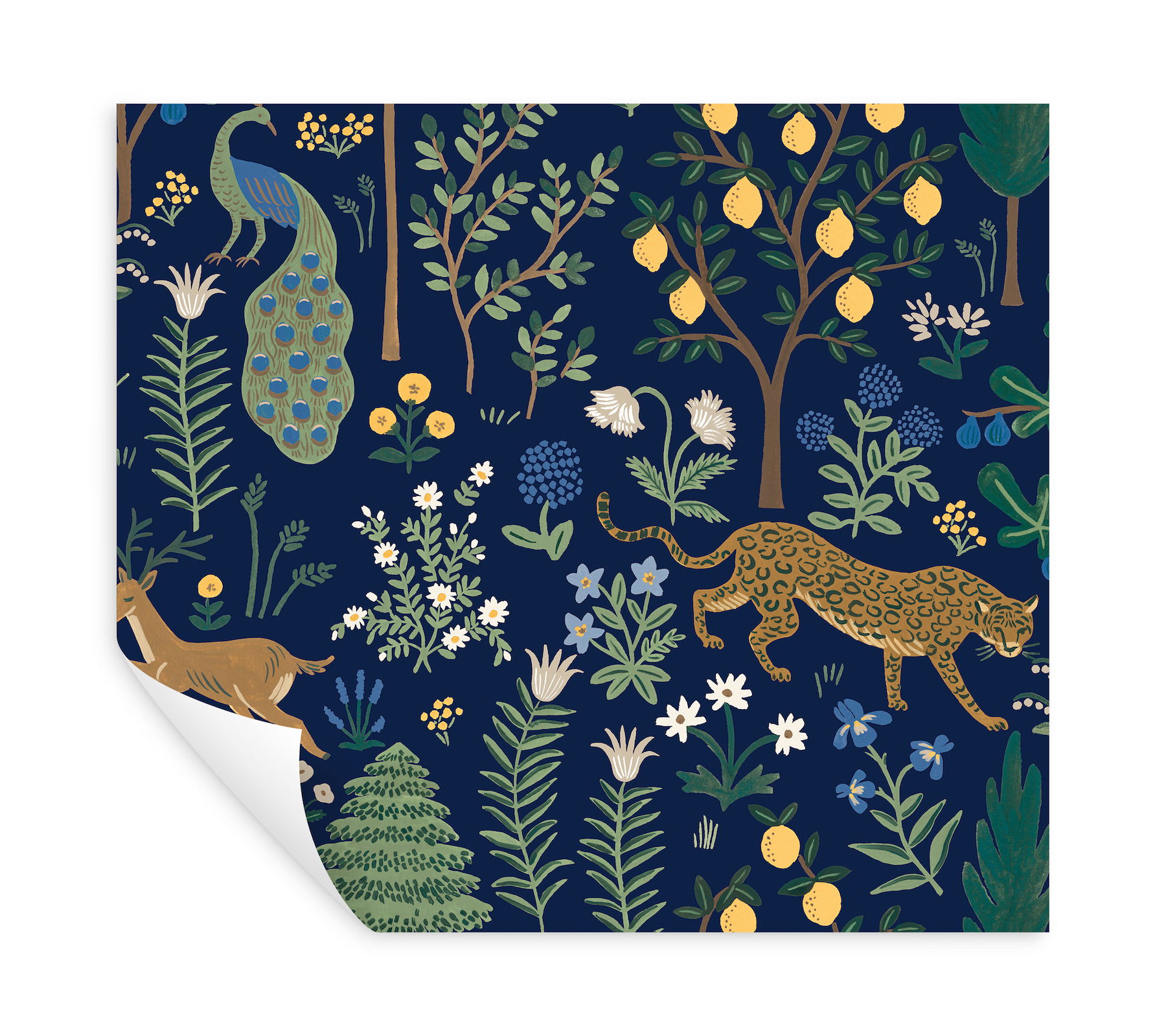 Menagerie Blue Peel & Stick Wallpaper large image 