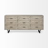 Giselle II Brown Fir Veneer with Black Metal Leg 9 Drawer Sideboard, Sideboards & Buffet by Mercana, 70.08" length x 15.94" width x 31.89" height thumbnail 3