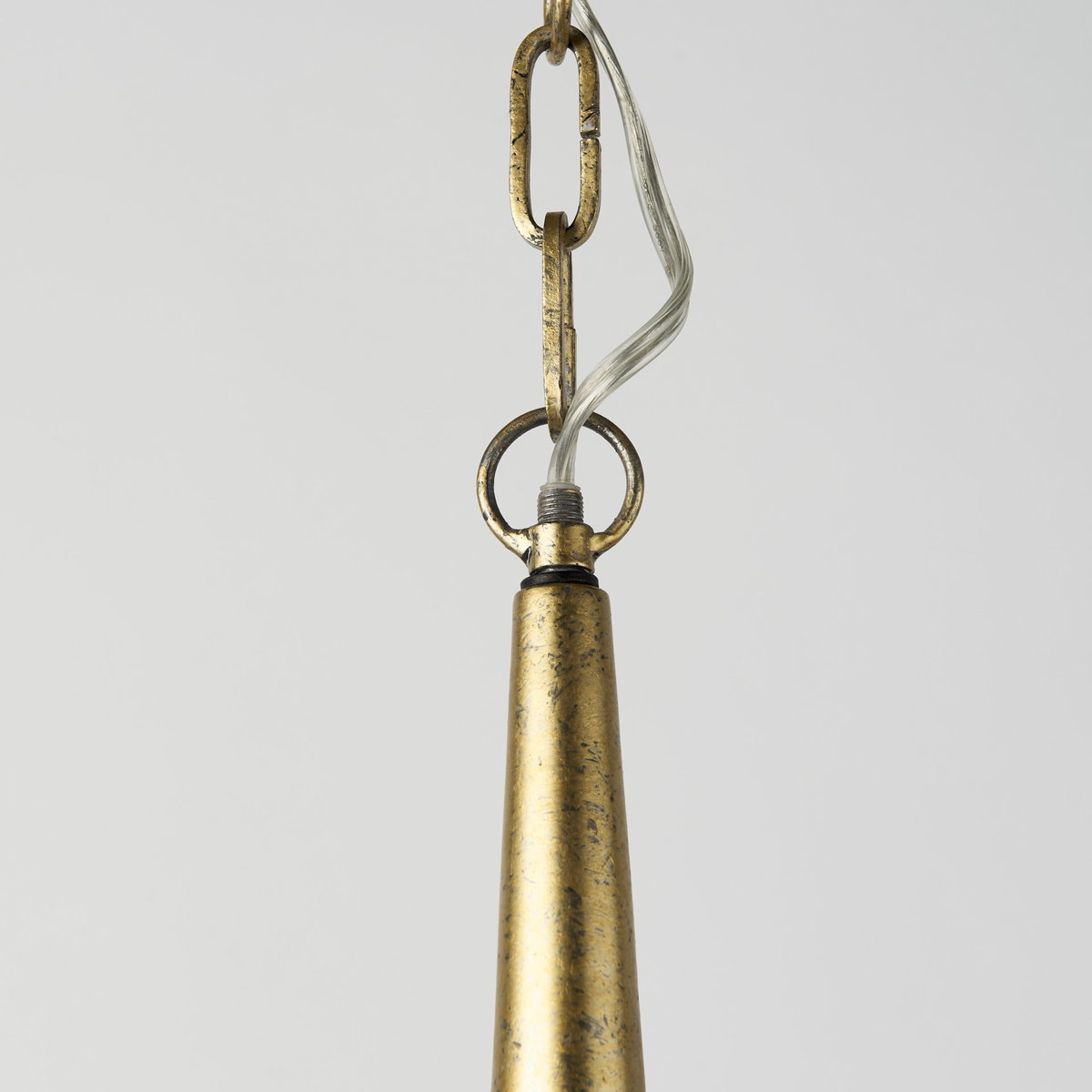 Capsa 17x29 Antique Gold and Silver Toned Metal Dome Pendant Light, by Mercana, 17" length x 17" width x 29" height View 8