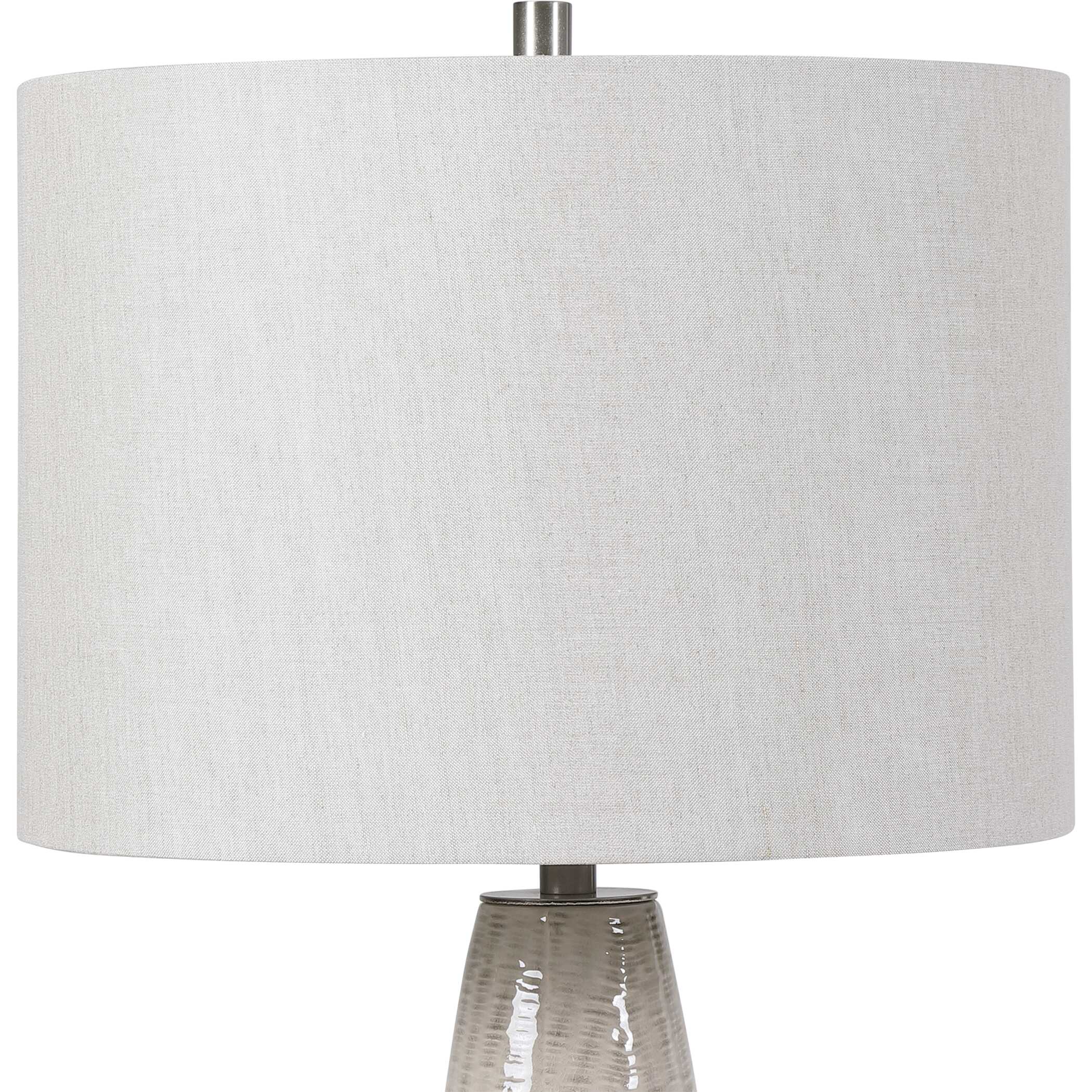 Delgado Light Gray Table Lamp, by Uttermost, 14" width x 27" height x 14" depth View 7