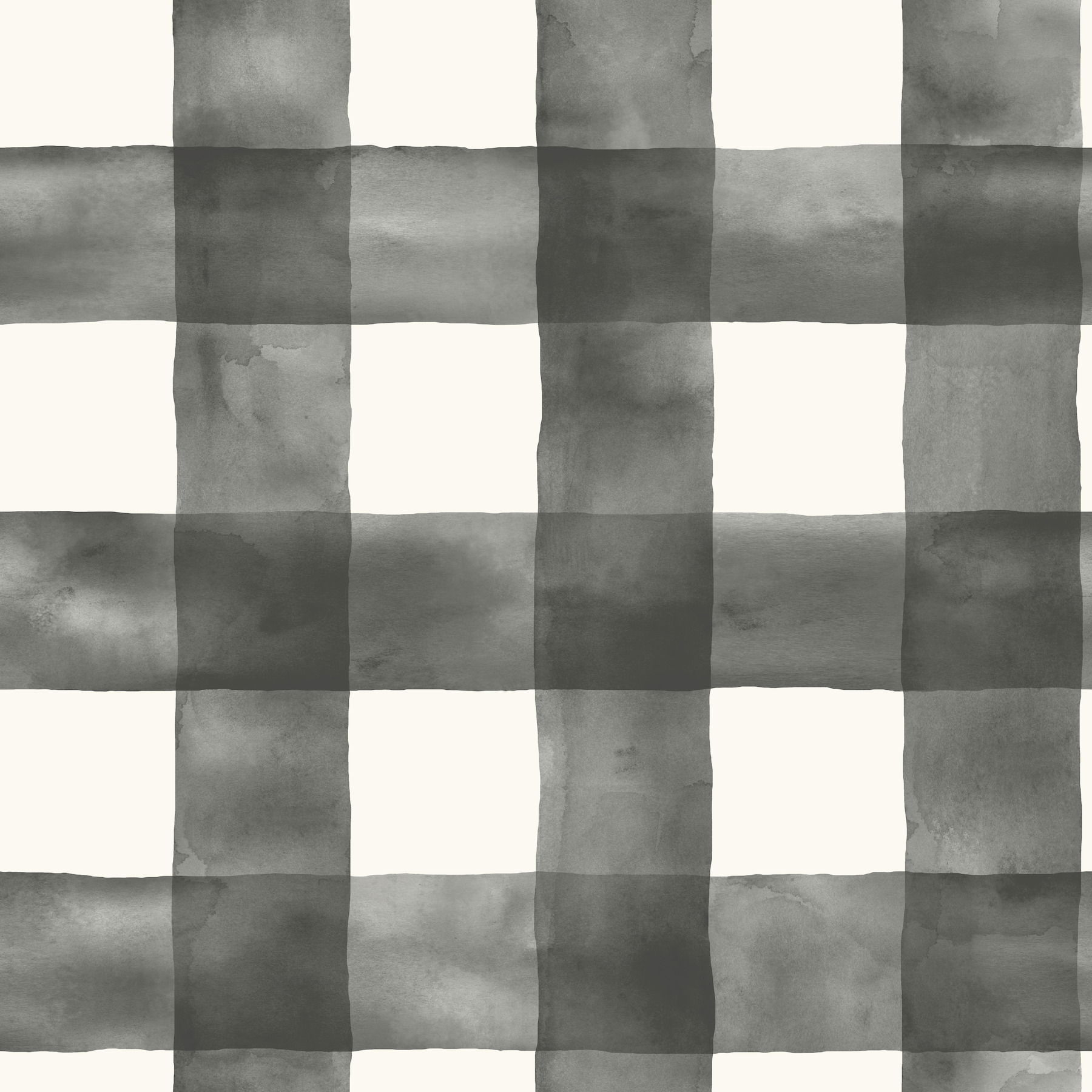 Magnolia Home Watercolor Check Black Peel & Stick Wallpaper large image 