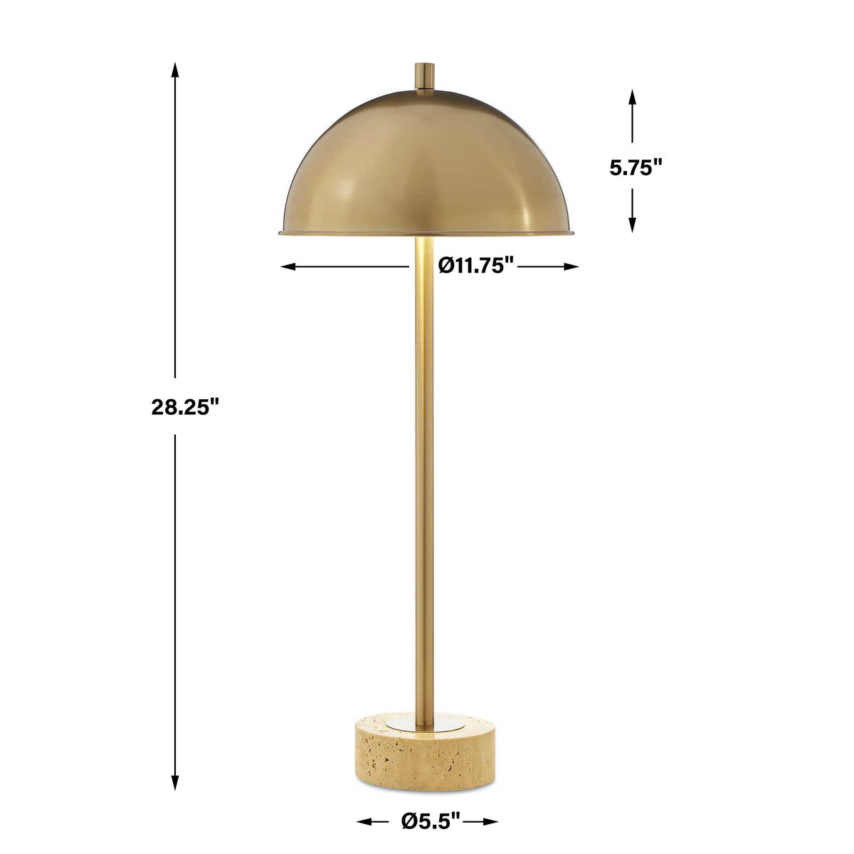 Dunham Brass Buffet Lamp, Table Lamp by Uttermost, 11.75" width x 28.25" height x 11.75" depth View 3