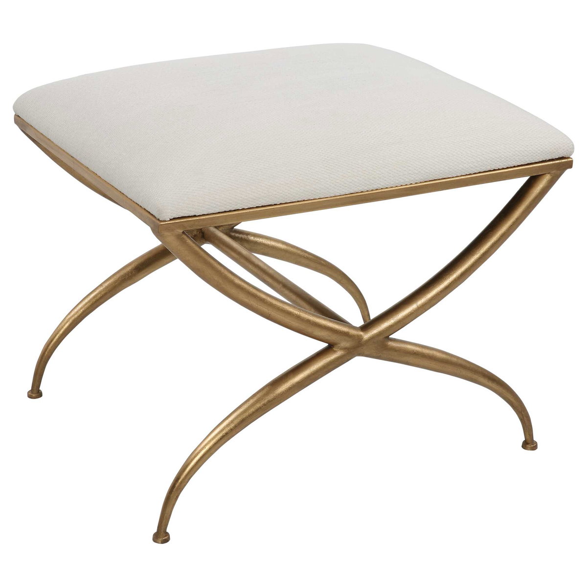 Crossing Small White Bench, Benche by Uttermost, 23.5" width x 20" height x 18" depth View 4