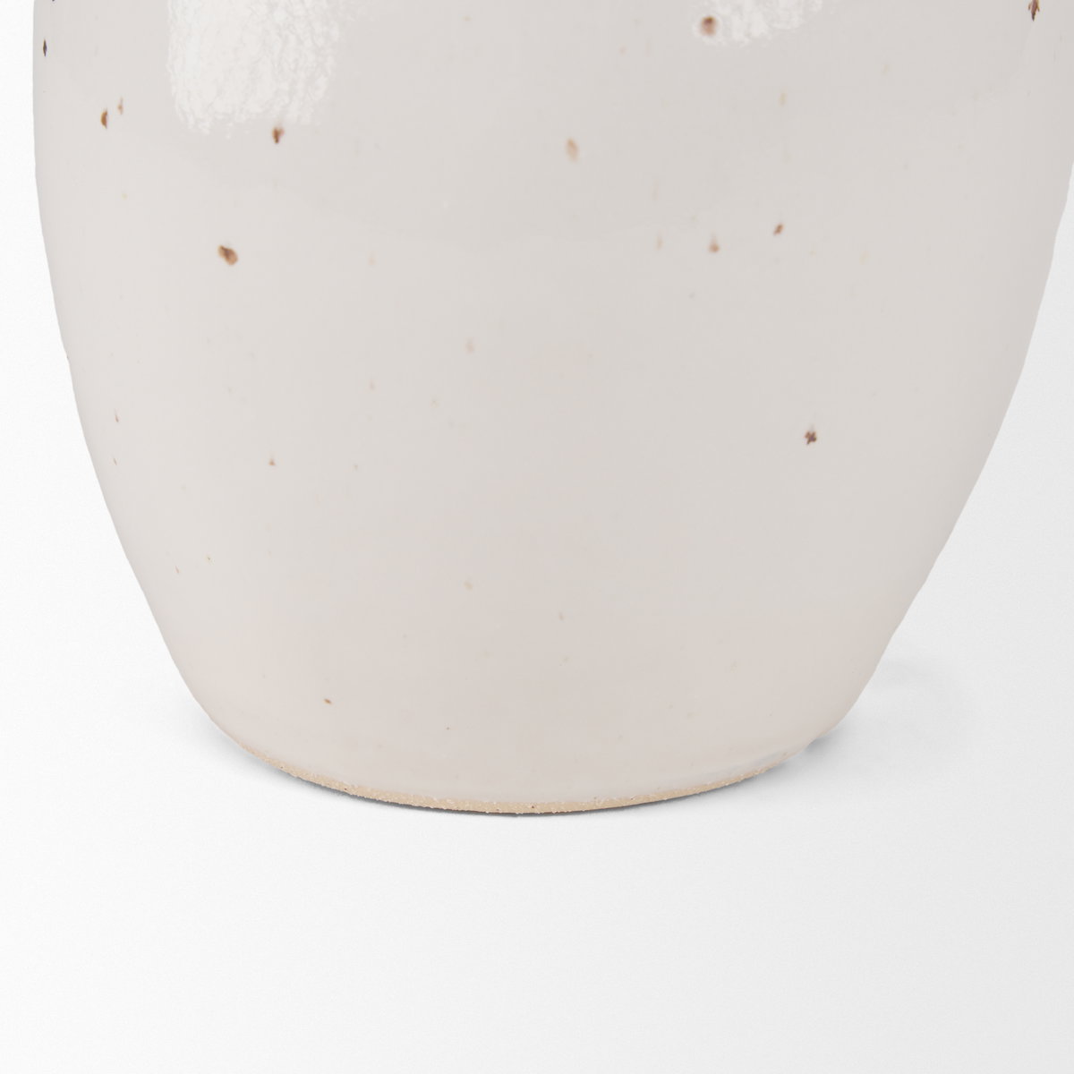 Urvi Tall Off White Speckled Asymmetrical Ceramic Vase, by Mercana, 7.09" length x 5.91" width x 13.98" height View 10