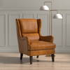 Elite Wing Lounge Chair  Cuba Brown, by Sarreid, 3' length x 2'4" width x 3'4" height thumbnail 13