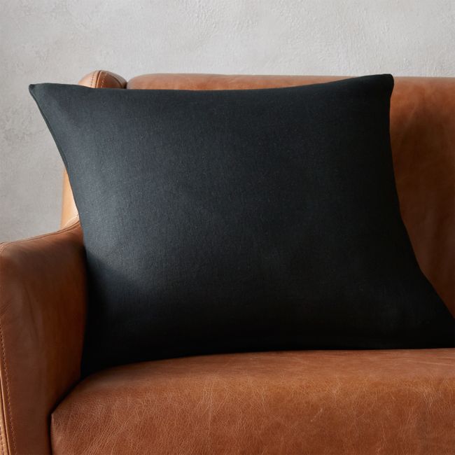 Online Designer Home/Small Office 20" Linon Black Pillow with Down-Alternative Insert