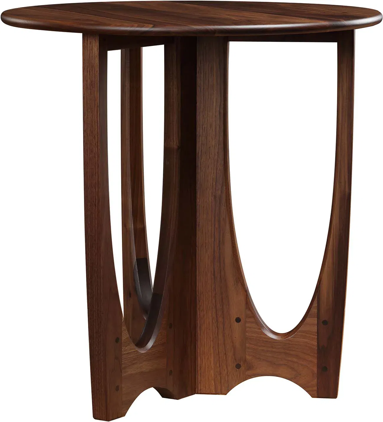Walnut Grove Round Lamp Table - Wood Top large image 