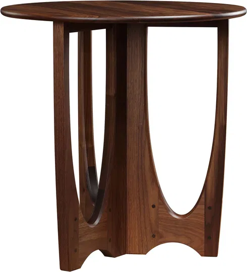 Walnut Grove Round Lamp Table - Wood Top