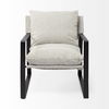 Guilia Frost Gray With Metal Frame Sling Accent Chair, by Mercana, 26.77" length x 34.88" width x 29.96" height thumbnail 4