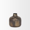 Daya Short Antiqued Gold Metal Vase, by Mercana, 6.3" length x 6.3" width x 6.5" height thumbnail 4