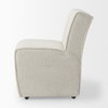 Damon Barrel Back Dining Arm Chair | Cream Fabric with Caster Base, Dining Chair by Mercana, 20.47" length x 27.17" width x 31.3" height thumbnail 8