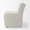 Damon  Fully Upholstered Cream-Toned Fabric Dining Chair on Casters, by Mercana, 20.47" length x 27.17" width x 31.3" height thumbnail 8