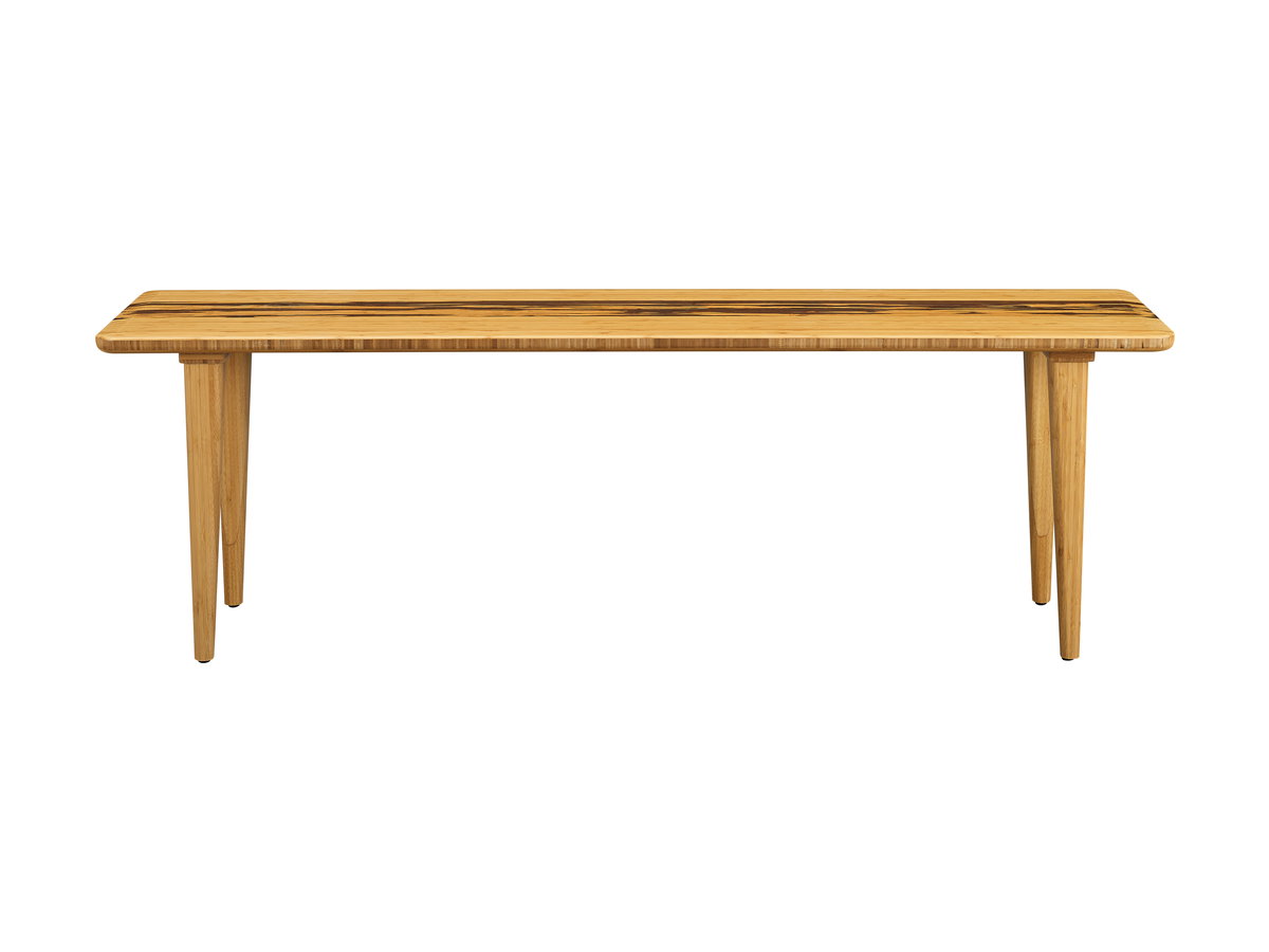 Azara Bench, Caramelized, Dining Chair by Greenington, 55" length x 14" width x 17.5" height View 2