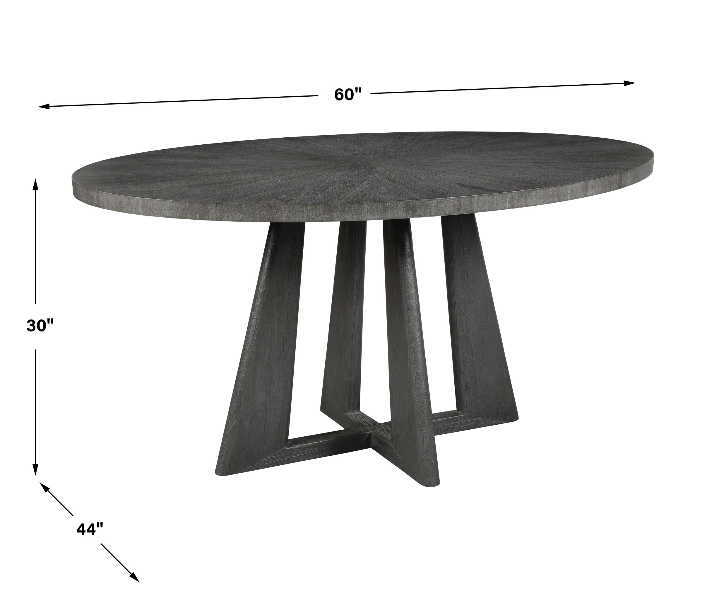 Pulsar Round Gray Walnut Dining Table, Furniture by Uttermost, 60" width x 30" height x 44" depth View 3