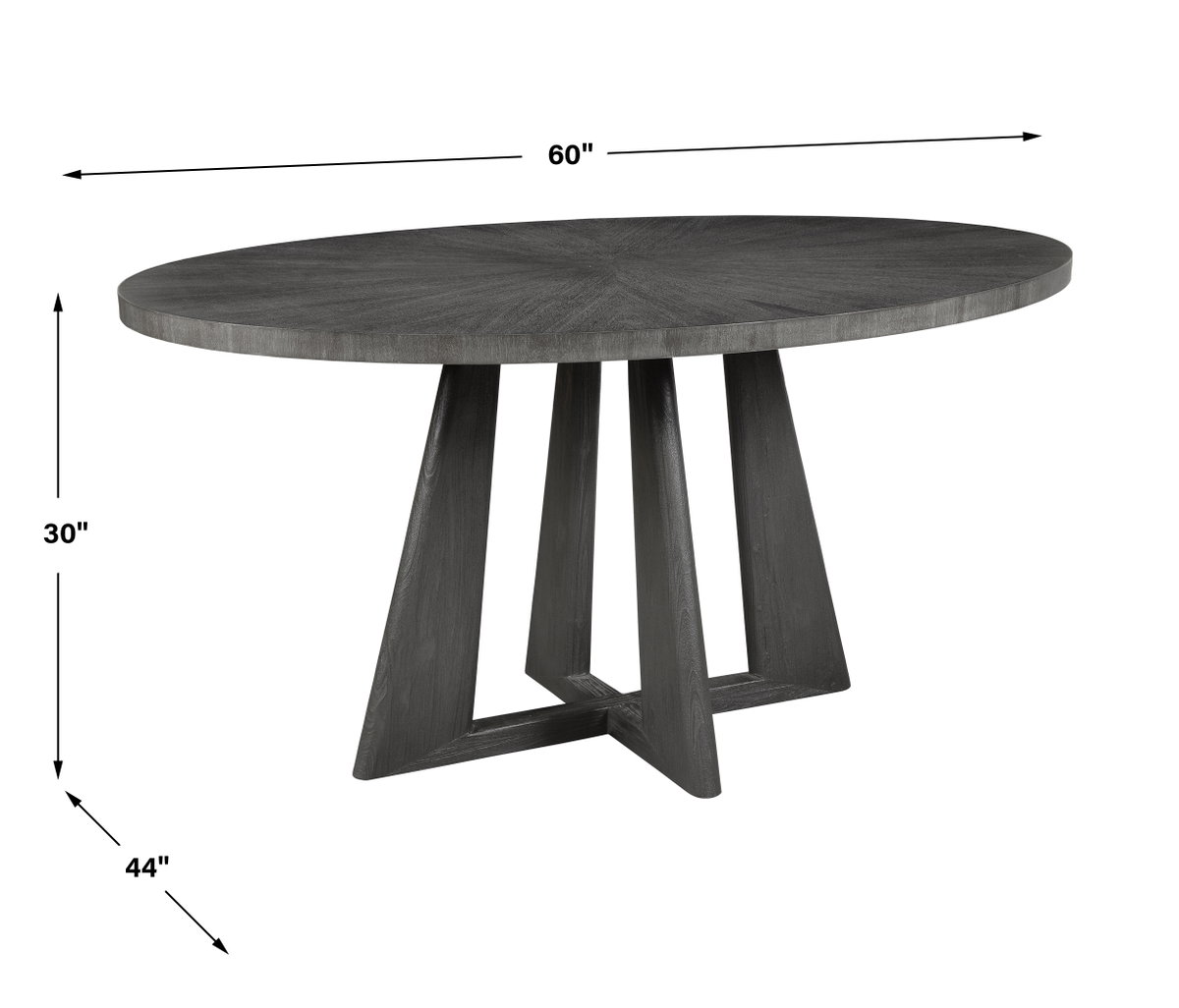 Pulsar Round Gray Walnut Dining Table, by Uttermost, 60" width x 30" height x 44" depth View 3