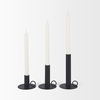 Noir Matte Black Metal Candle Holders (Set of 3), Candles & Candle Holder by Mercana, 3.94" length x 3.94" width x 7.08" height thumbnail 3