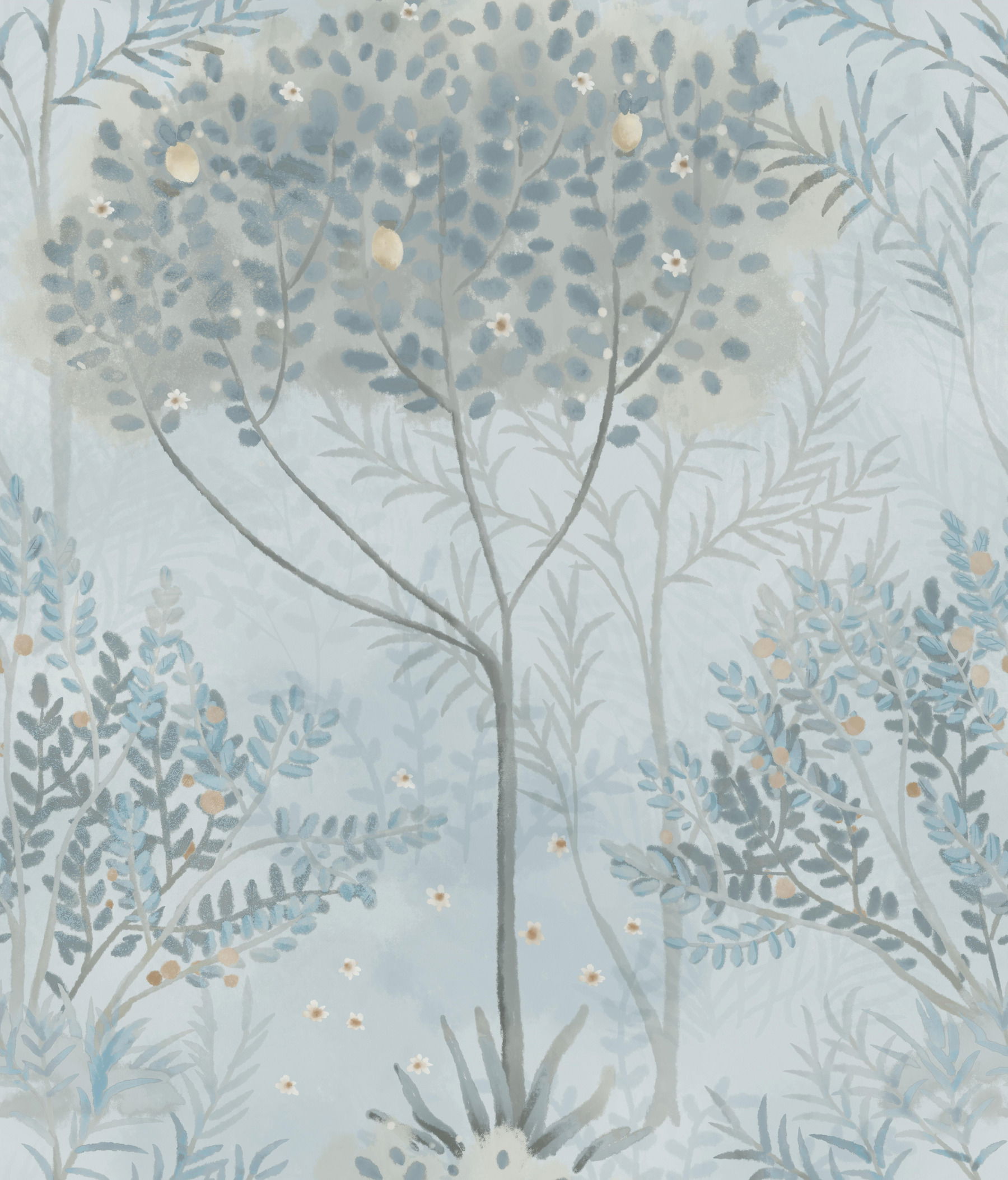 Orchard Blue & Grey Wallpaper large image 