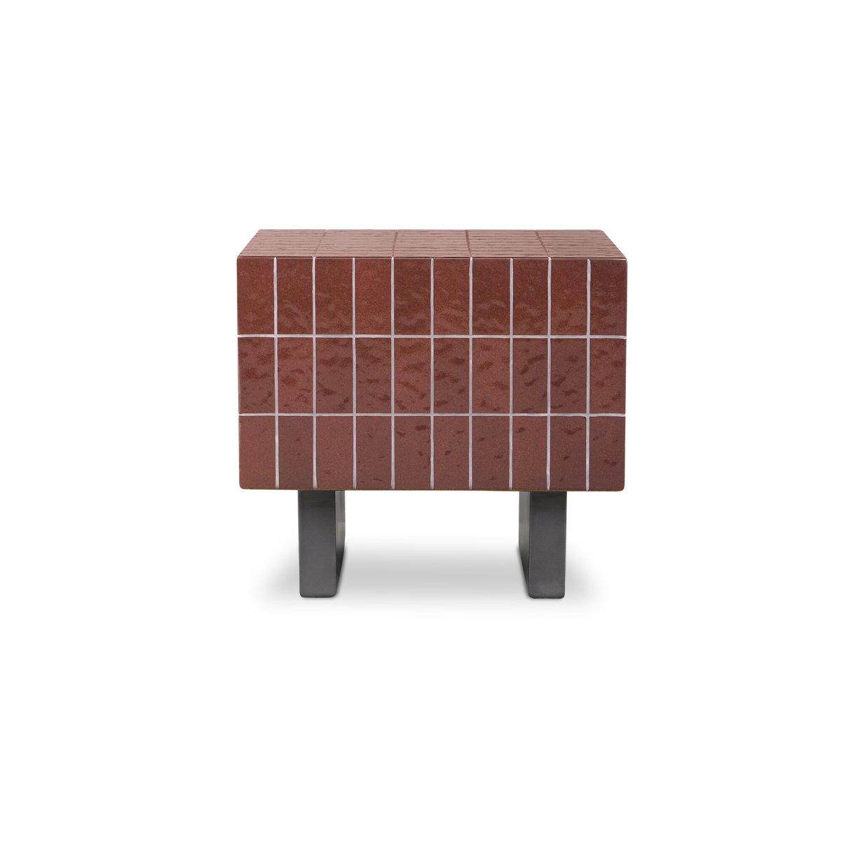 Farren Outdoor Side Table Brown, Outdoor Table by Moe's Home, 1'8" width x 1'6" height x 1'8" depth View 1
