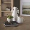 Urvi Tall Off White Speckled Asymmetrical Ceramic Vase, by Mercana, 7.09" length x 5.91" width x 13.98" height thumbnail 2