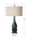 Prussian Blue Ceramic Lamp, Table Lamp by Uttermost, 18" width x 31.5" height x 18" depth thumbnail 3