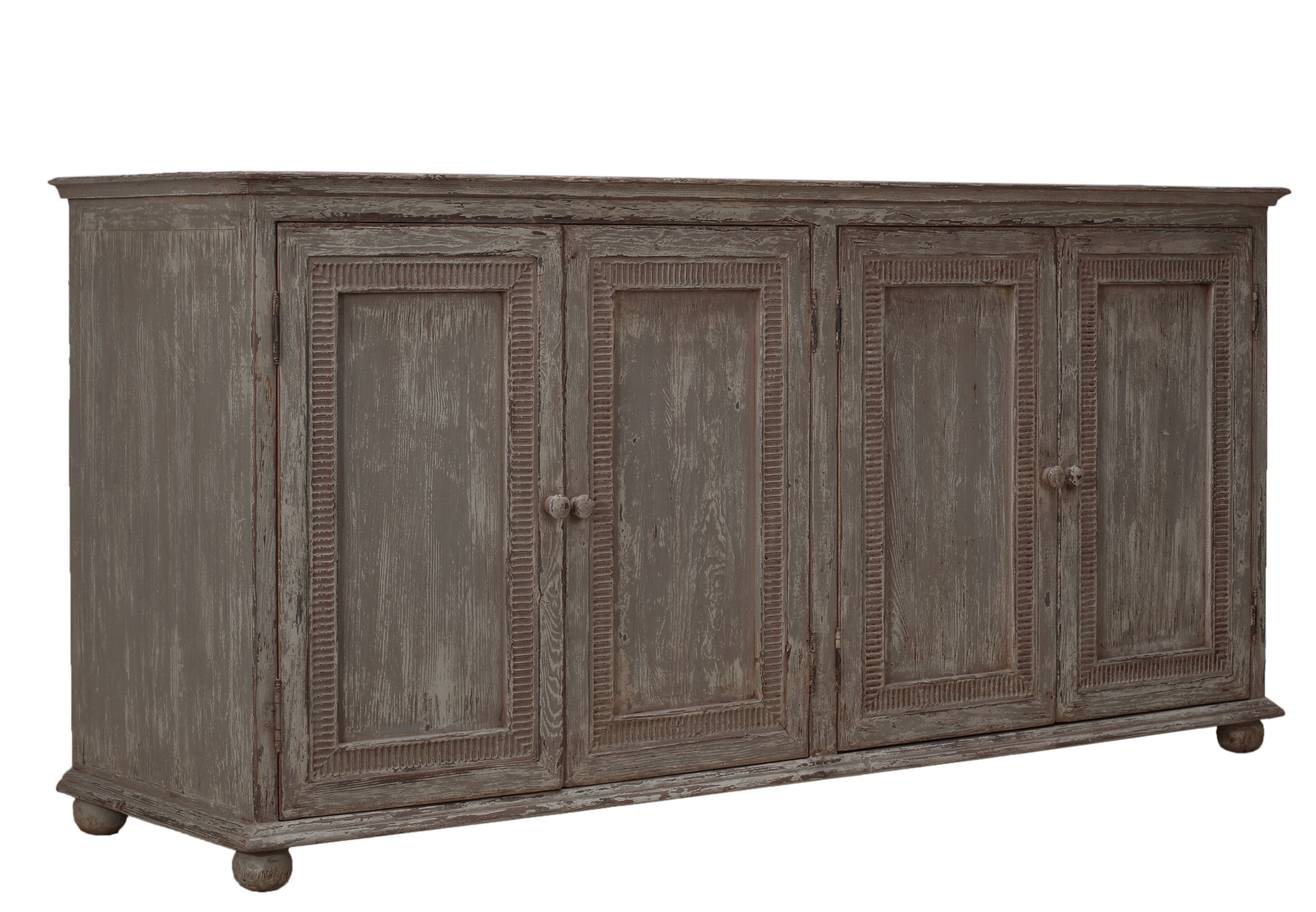 Pie Crust Door Sideboard, Cabinets & Sideboard by Sarreid, 76" length x 22" width x 36" height View 2