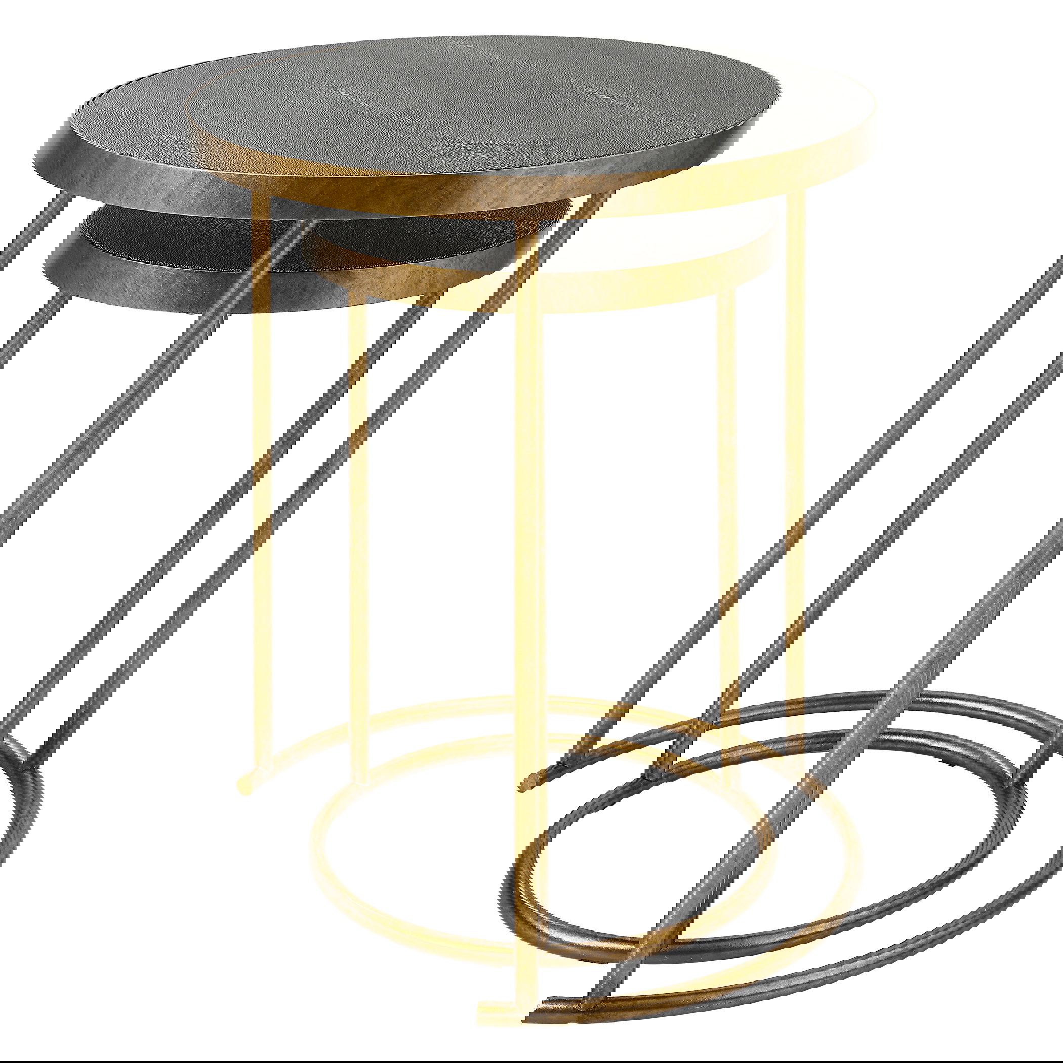 Aragon Brass Nesting Tables Set/2, Furniture by Uttermost, 19.5" width x 24" height x 19.5" depth View 7