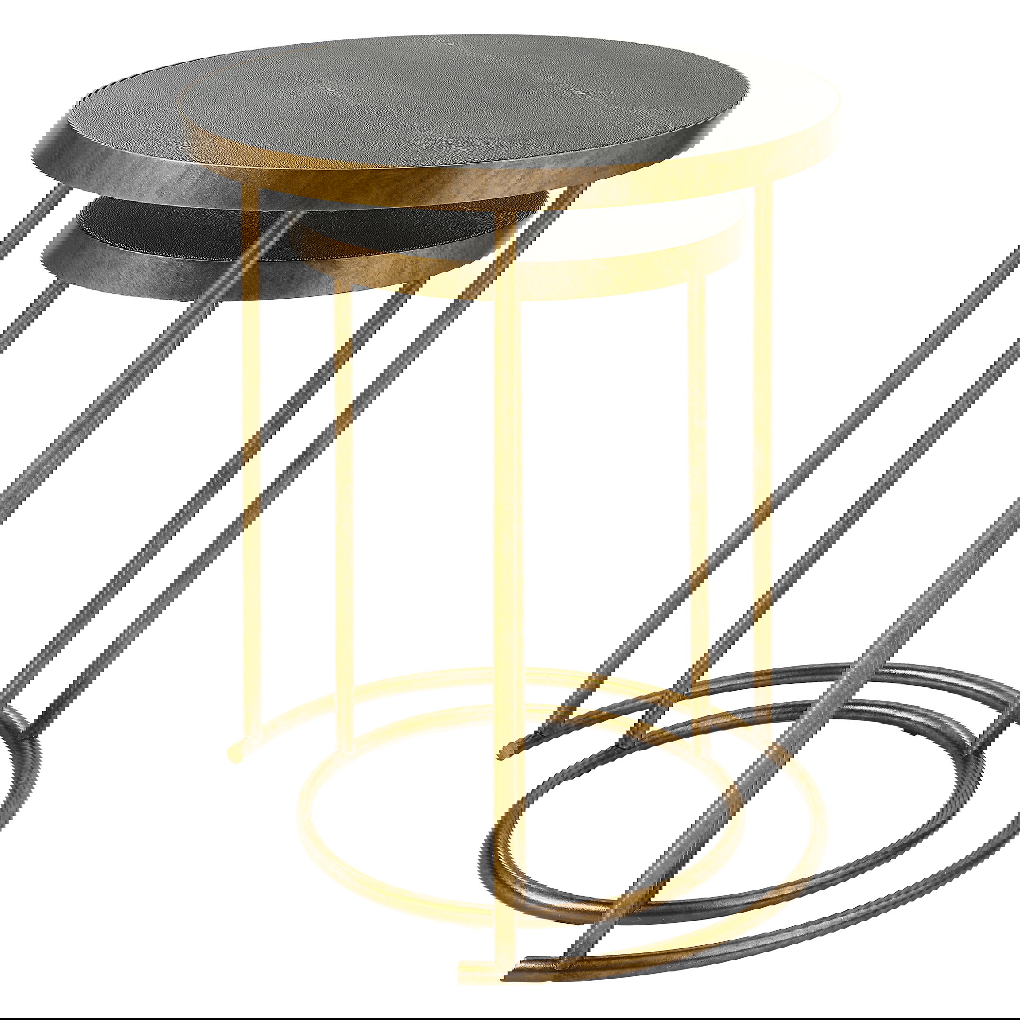 Aragon Brass Nesting Tables Set/2 large image 