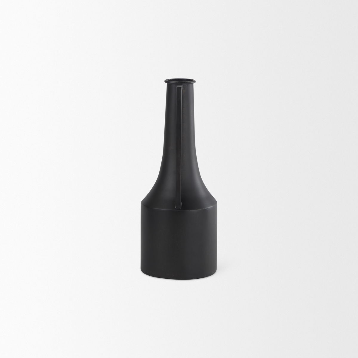 Aubrey Small 14.0H Black Iron Flower Vase, Decorative Jar by Mercana, 5.5" length x 5.5" width x 14" height View 7