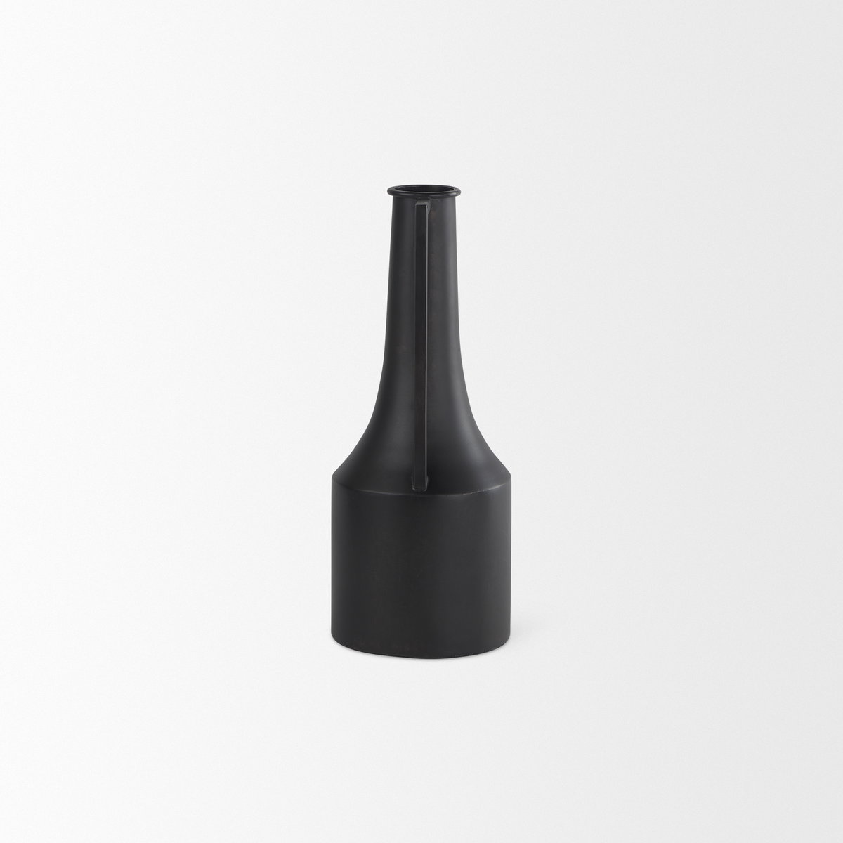 Aubrey Small 14.0H Black Iron Flower Vase, Decorative Jar by Mercana, 5.5" length x 5.5" width x 14" height View 7