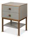 Gillian Two Drawer Nightstand  Storm Gry, by Sarreid, 1'3" length x 1'6" width x 2'1" height thumbnail 1