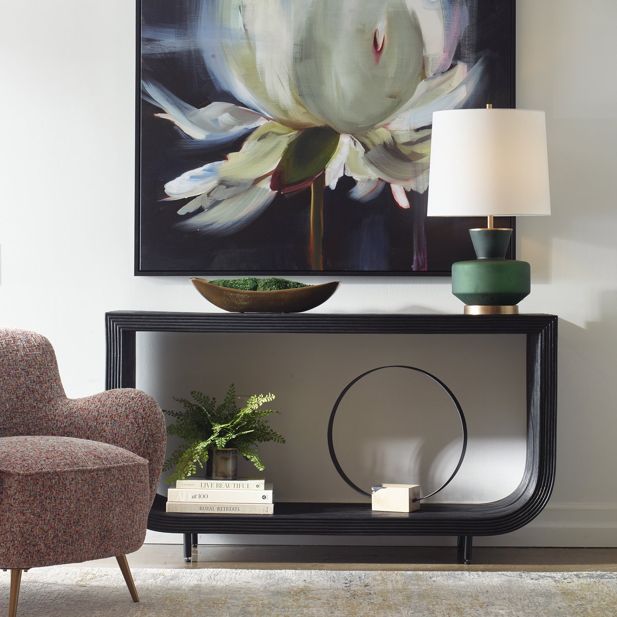 Compton Console Table, by Uttermost, 57.5" width x 32" height x 16.25" depth View 2