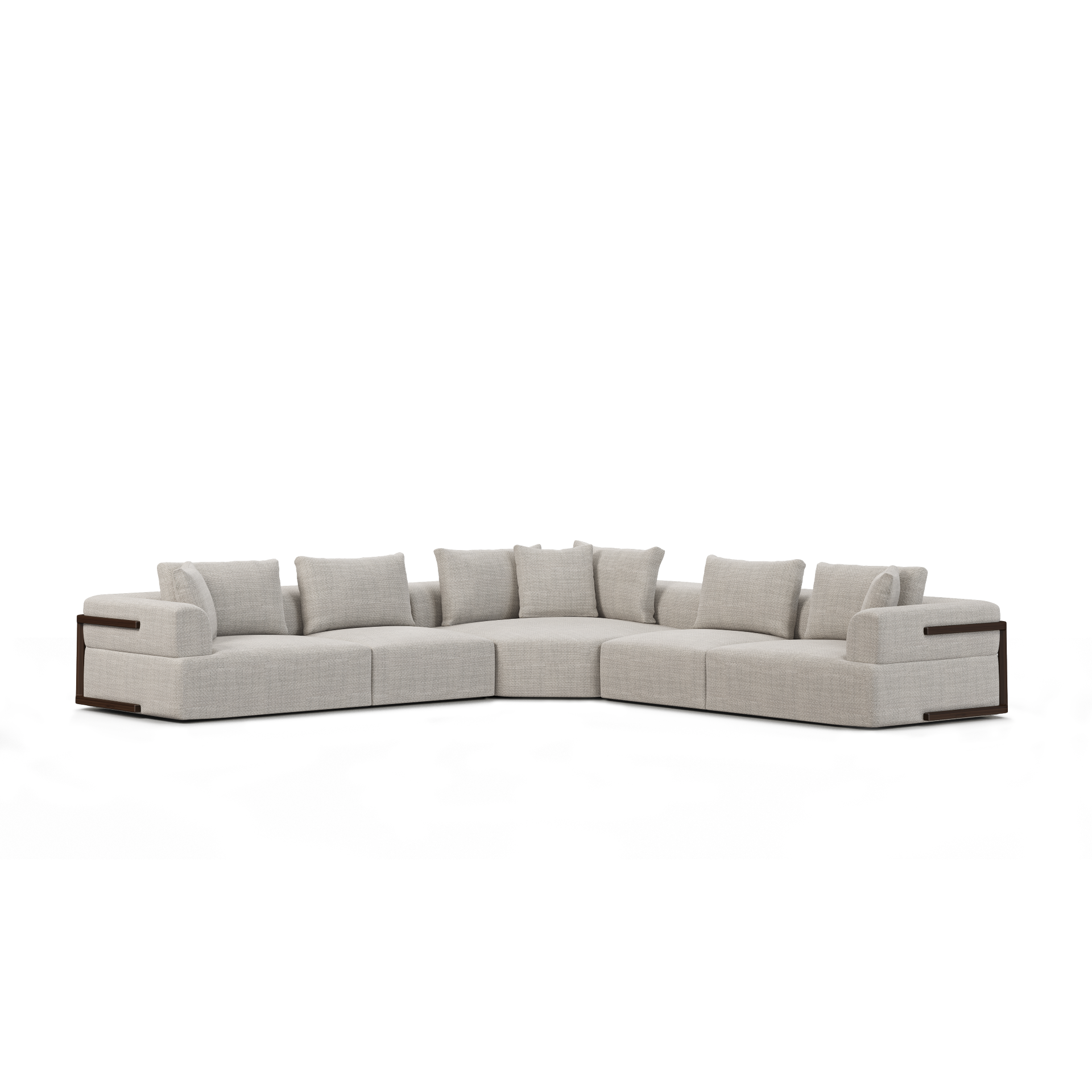Warner Gray 3 Piece Sofa Set with Corner Piece, Sectional Sofa by Mercana, 140" length x 140" width x 32.68" height View 1