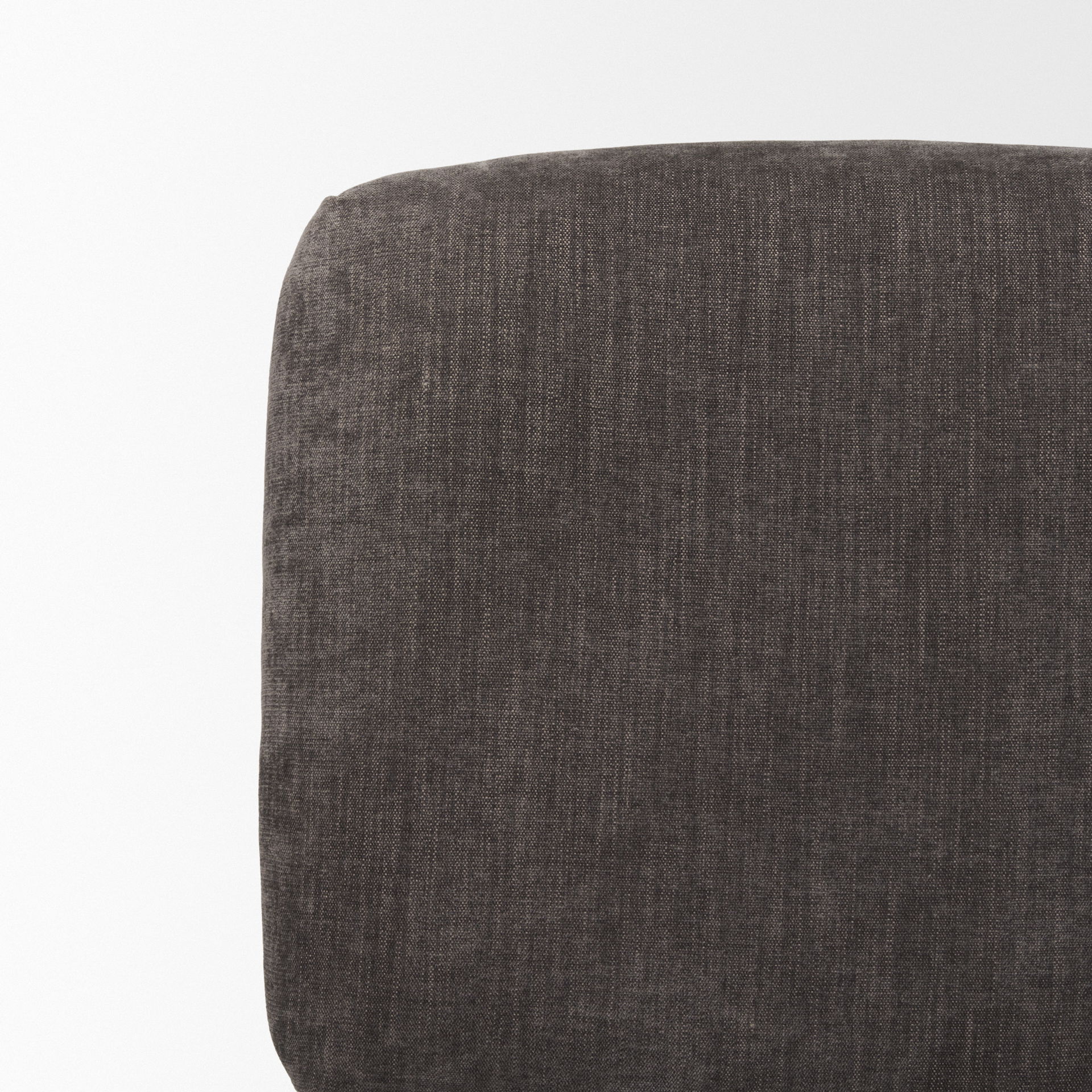 Nora Charcoal Fabric with Matte Black Metal Legs Accent Chair, by Mercana, 25" length x 30.25" width x 31" height View 10