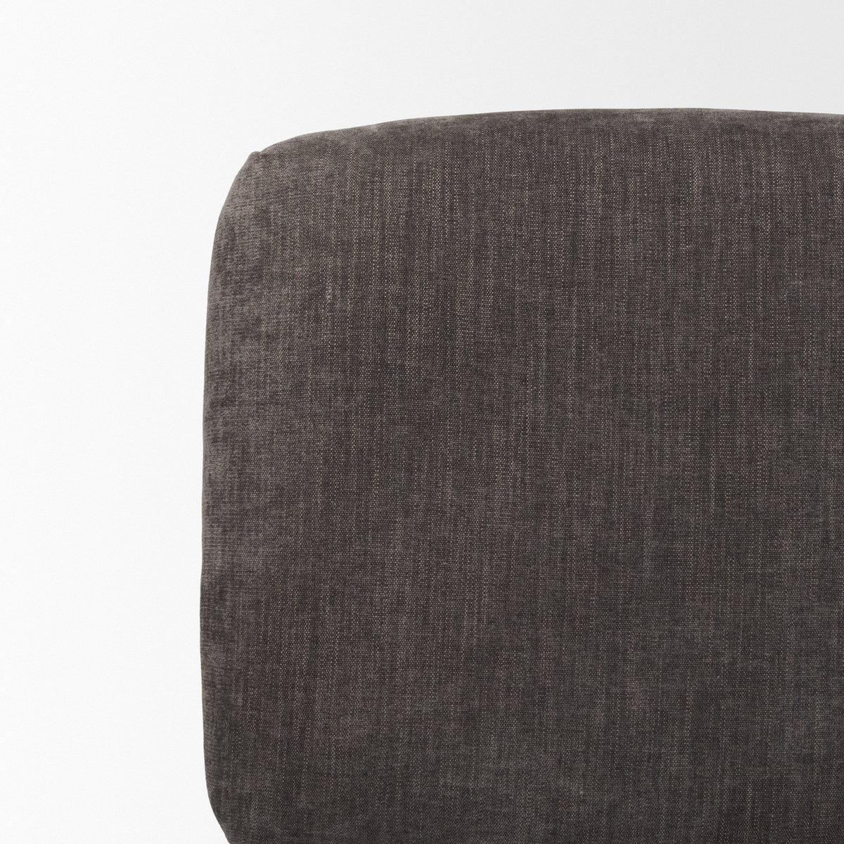 Nora Charcoal Fabric with Matte Black Metal Legs Accent Chair, by Mercana, 25" length x 30.25" width x 31" height View 10